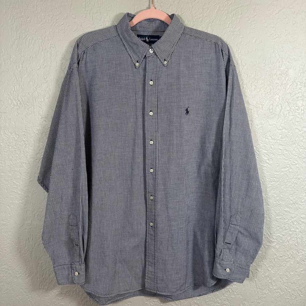 Ralph Lauren Mens XL Gingham Checkered Button Down Shirt Classic Fit - Picture 2 of 9
